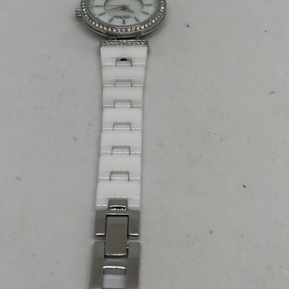 Anne Klein 12/2275SVST Women's 30mm White Ceramic Watch & Bracelet Set - Picture 8 of 12